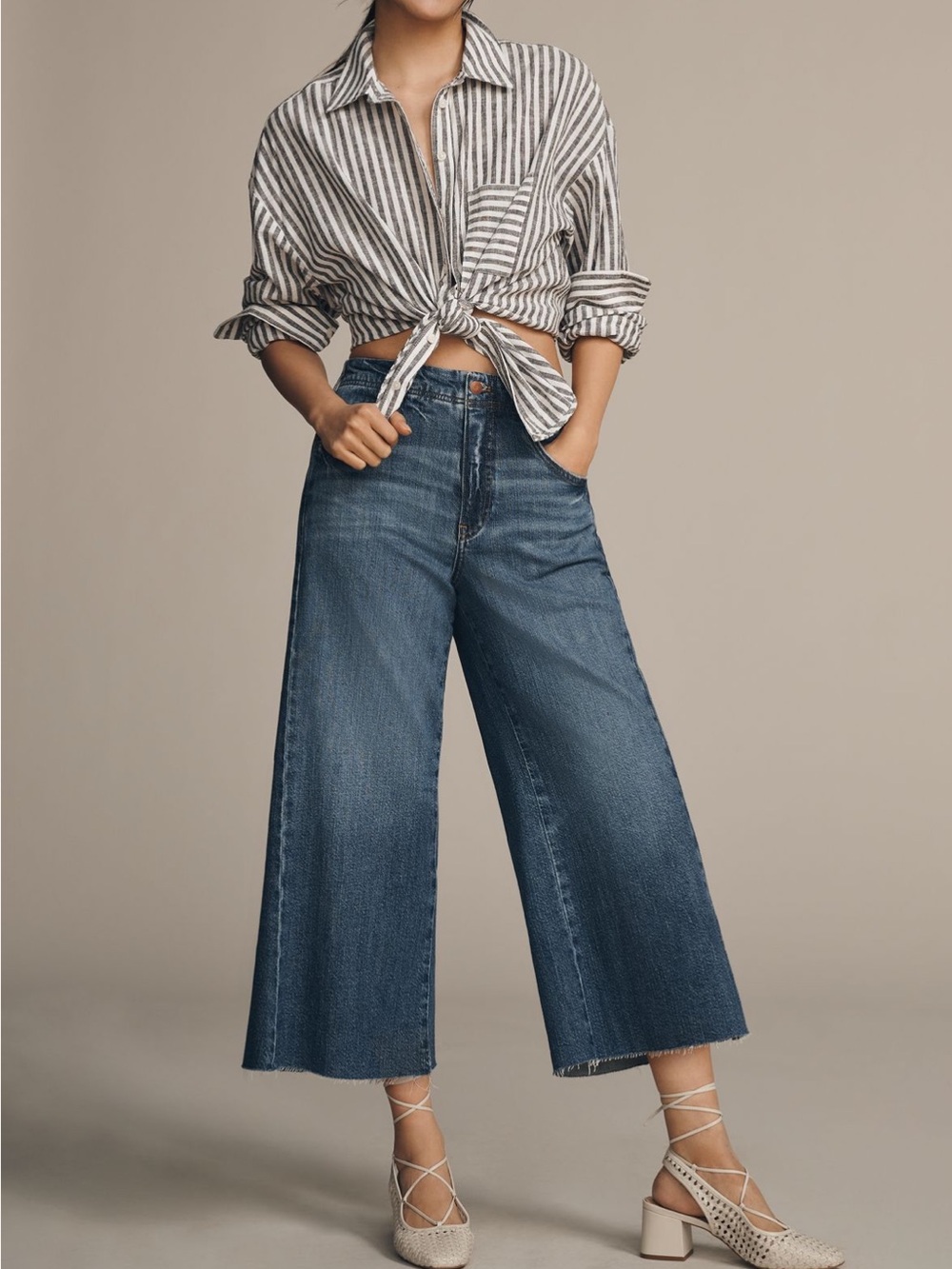 NWOT Anthropologie Adi Crop Mid-Rise Flare Jeans by Pilcro, Size 28 (SOLD OUT)